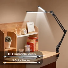 Double Head LED Desk Lamps Stepless Dimmable Led Computer Monitor Light USB Table Lamp for Office Study Reading Lighting Fixture