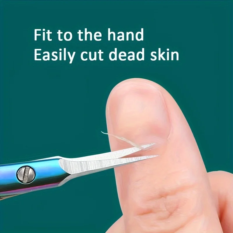 Professional Cuticle Scissors - Precision Stainless Steel Nail Tool for Dead Skin Trimming & Manicure Care, Easy-Grip Design