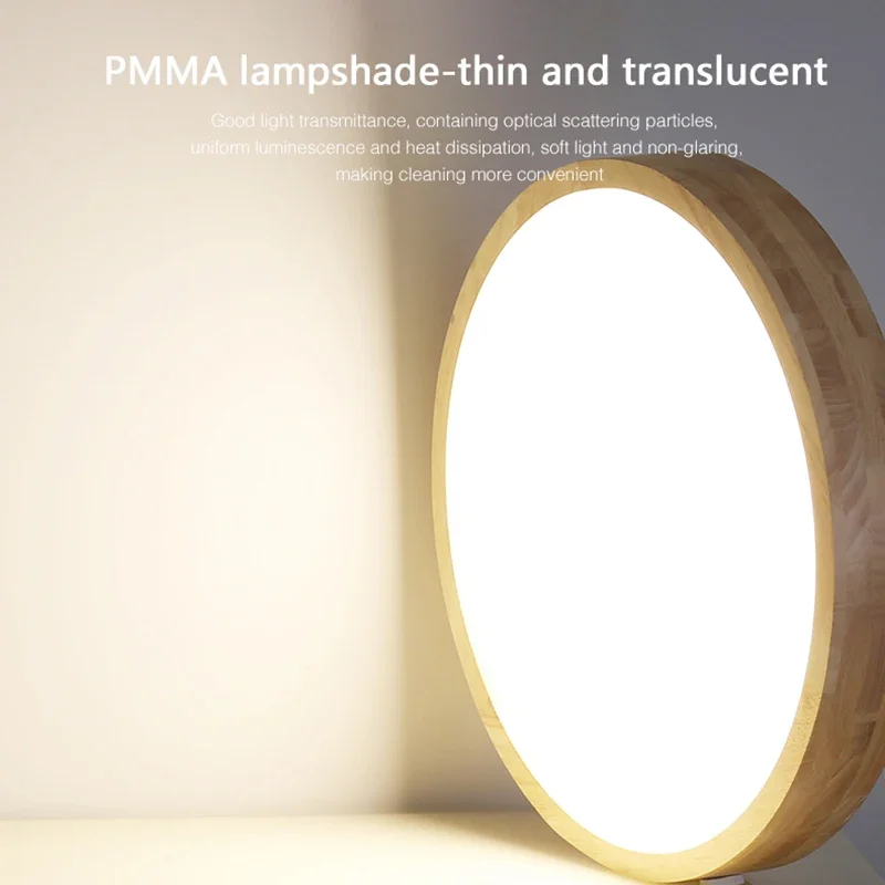 Ultrathin Ceiling Light LED Modern Round Decoration Lamp For Living Room Bedroom Study Foyer Home Indoor Wooden Decor Lighting