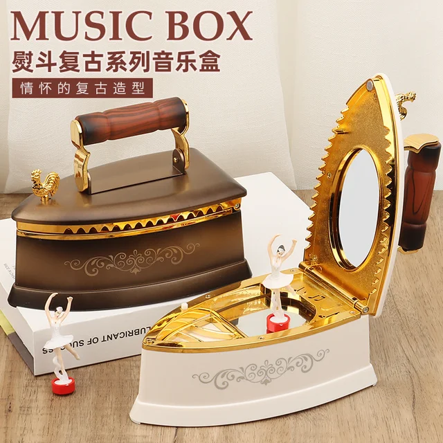 Vintage Vas Mechanikus Zenei Doboz Lányoknak Nők Barátnő Lánya Retro Asztali Kávézó Bár Otthoni Dekoráció Gyermek Ünnepi Ajándékok