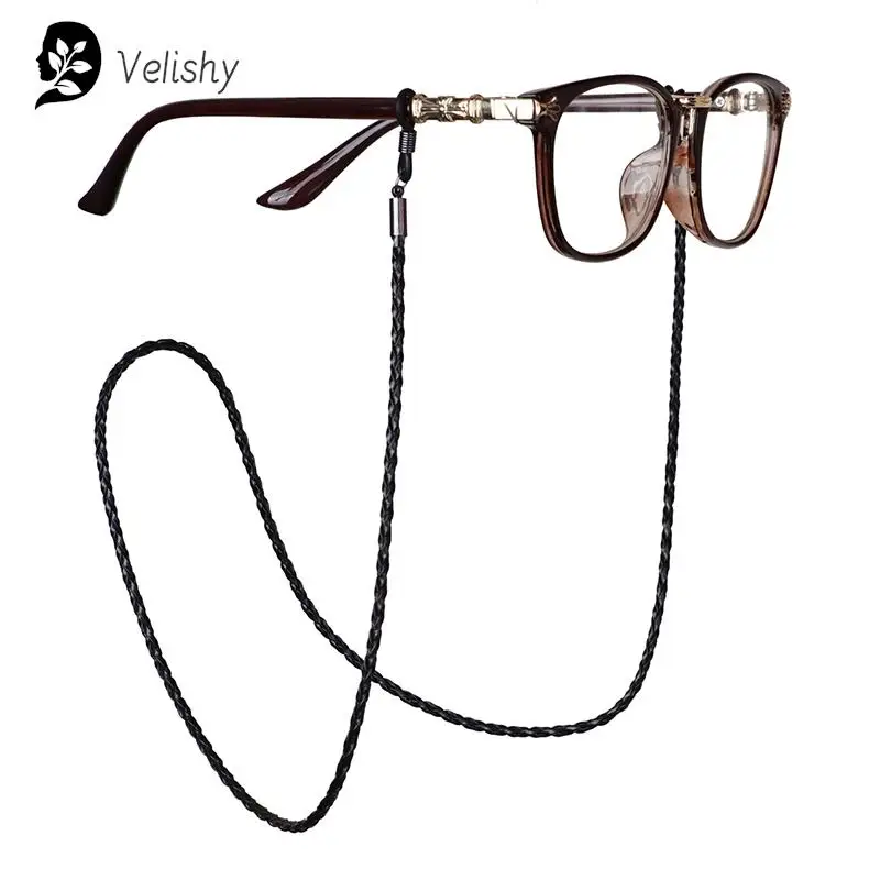 Glasses Straps Thick Twist Sunglasses Leather Rope Chain Eyewear Braided Lanyard Strap Outdoor Sports Non-slip