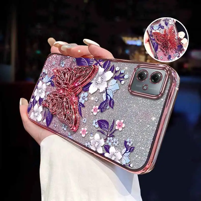 Purple Orchid Plating Bracelet Holder Phone Case