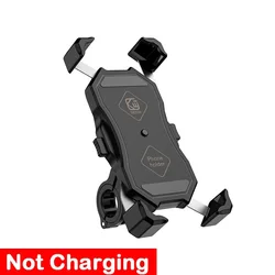 Universal Motorcycle Phone Holder with Quick USB and Wireless Charging, Mirror Stand and Handlebar Mount (M11C Without Charger)