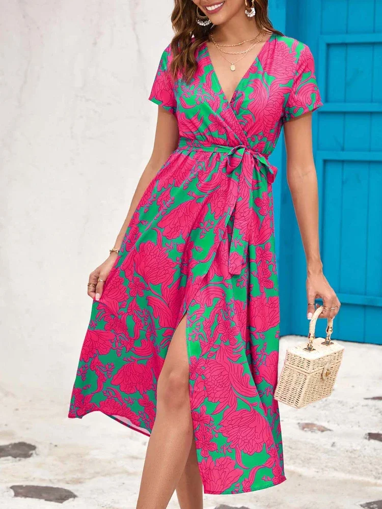 

2023 New Beachwear for Swimwear Women Long V-neck Solid Color Leisure Comfortable Sunscreen Beach Coat Cape Summer Beach Dress
