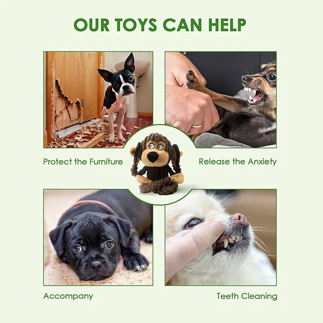 Squeaky Puppy Toys Plush Puppy Chew Toys for Teething Training Dog Toys for Small Dogs Toys for Cute Monkey Interactive Dog Toys 3