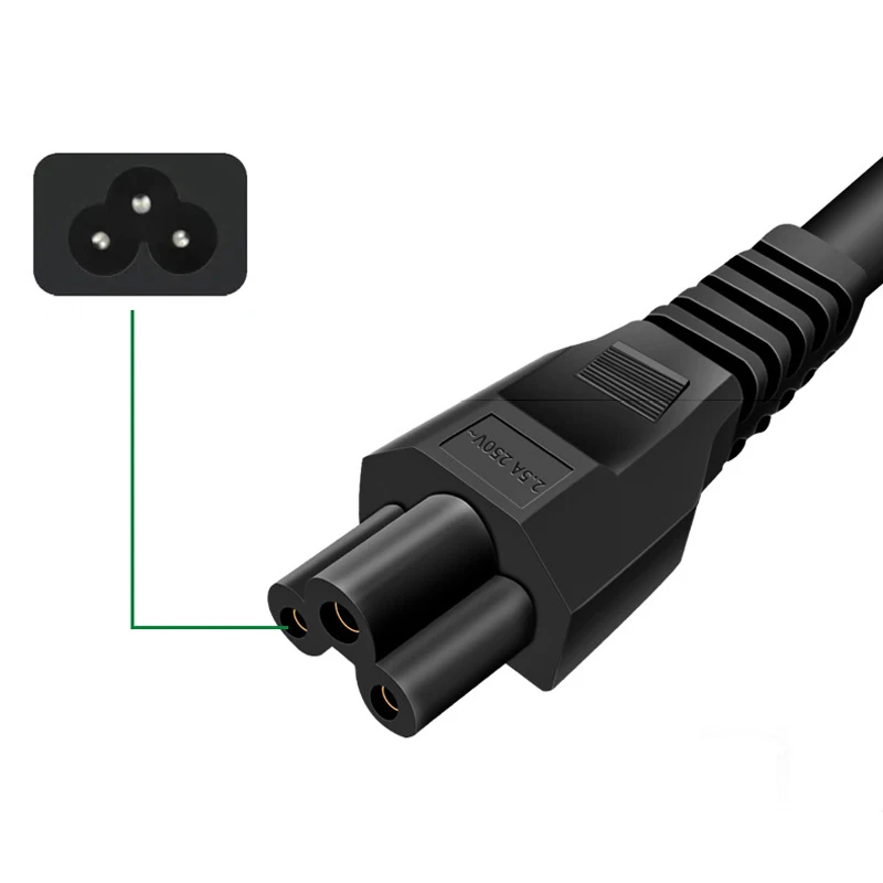 Laptop Adapter Cord 1.2m EU Charger Cable IEC C5 Plug to C6 Socket Extension Cable For Dell Lenovo Asus Notebook TV Power Supply - 2