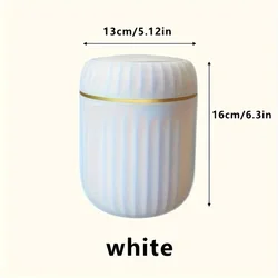 Compact Desktop Waste Bin with Lid - Durable Plastic Trash Organizer (White)