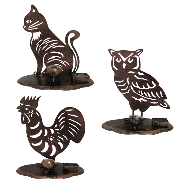 Fém Vas Művészeti Napenergia Könnyű Állati Üreges Vetítés Tájlámpa Kültéri Kerti Gyep Dekoráció Karácsonyi Fények