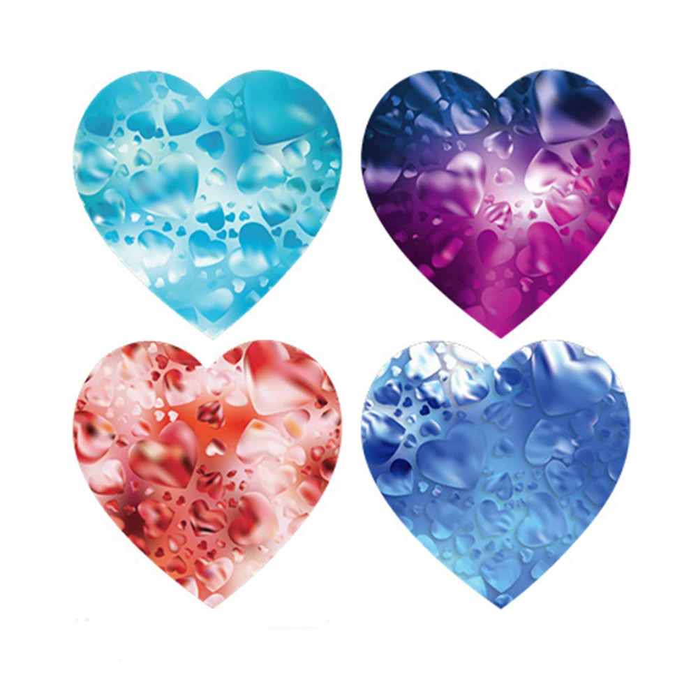 50-500 Labels Love Rainbow Sticker Heart Shape Scrapbooking Gift Packaging Party Wedding Valentine's Day Stationery Sticker