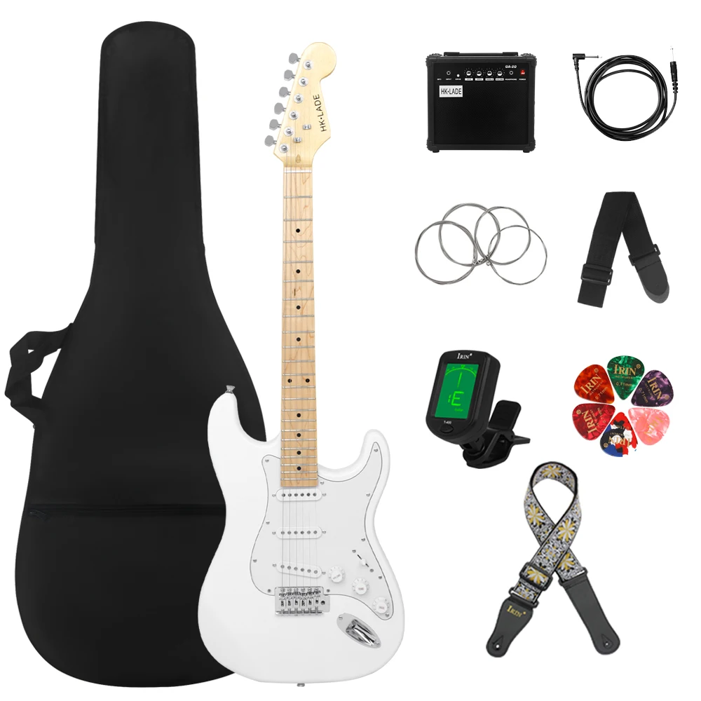 

HK·LADE 39 Inch Electric Guitar 6 String 22 Frets Maple Body Electric Guitarra With Amp Bag Strap Guitar Parts & Accessories