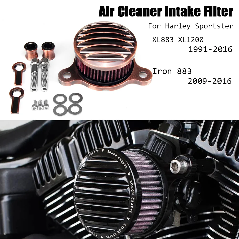 

Davidson Sportster 883 1200 1991-2016 Iron 883 2009-2016 Air Cleaner Intake Filter System Aluminum For Davidson 1991-2016