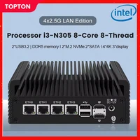 Firewall Router Intel i3 N355 N305 N150 N100 4xi226-V 2.5G DDR5 Type-C 6*USB 2*NVMe 2*SATA Fanless Mini PC PVE Proxmox pfSense 1