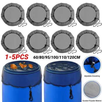 Red de cubierta de malla para barriles de lluvia, Cubo de recolección de agua de PE, herramienta de recolección de gotas de lluvia, protección de agua antimosquitos