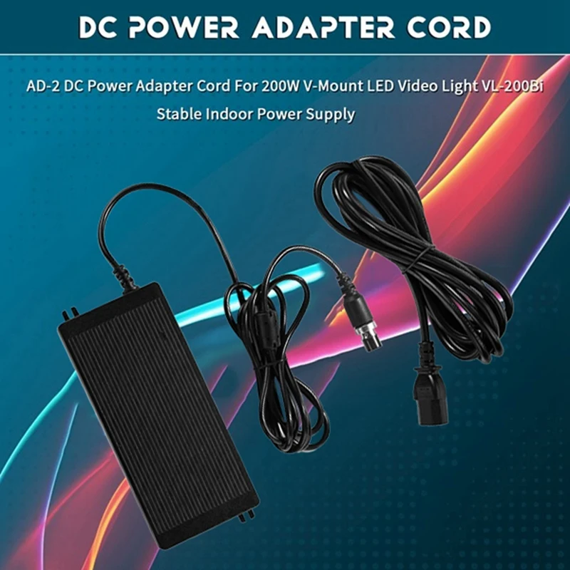 Ulanzi AD-2 200W DC Power Adapter Cord For Ulanzi VL-200Bi COB Light VL-200Bi Stable Indoor Power Supply UK Plug 4