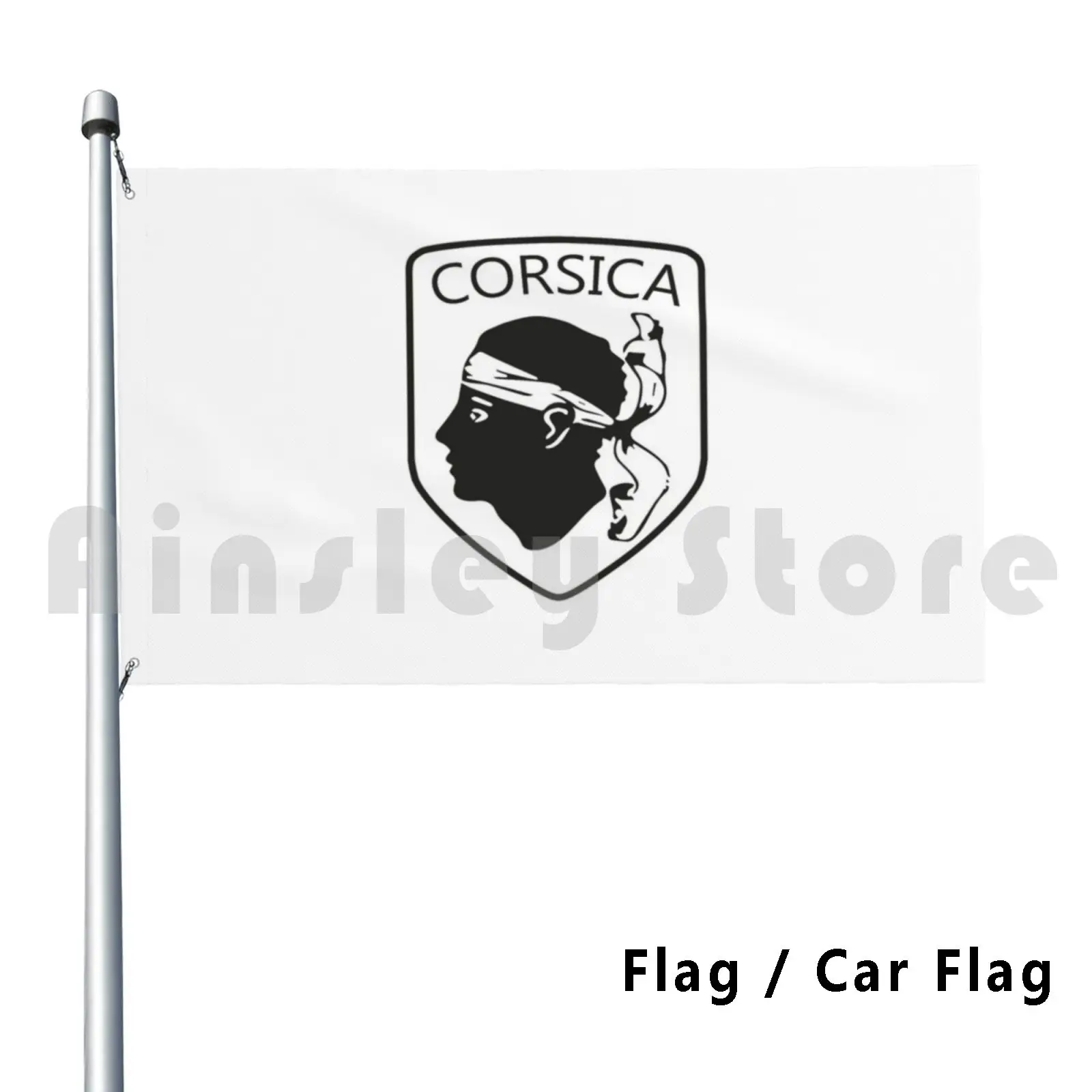 CorsicaCorseFlagHeadFranceOutdoorDecorFlagCarFlagIslandHeadCorsicaCorsicanFrance