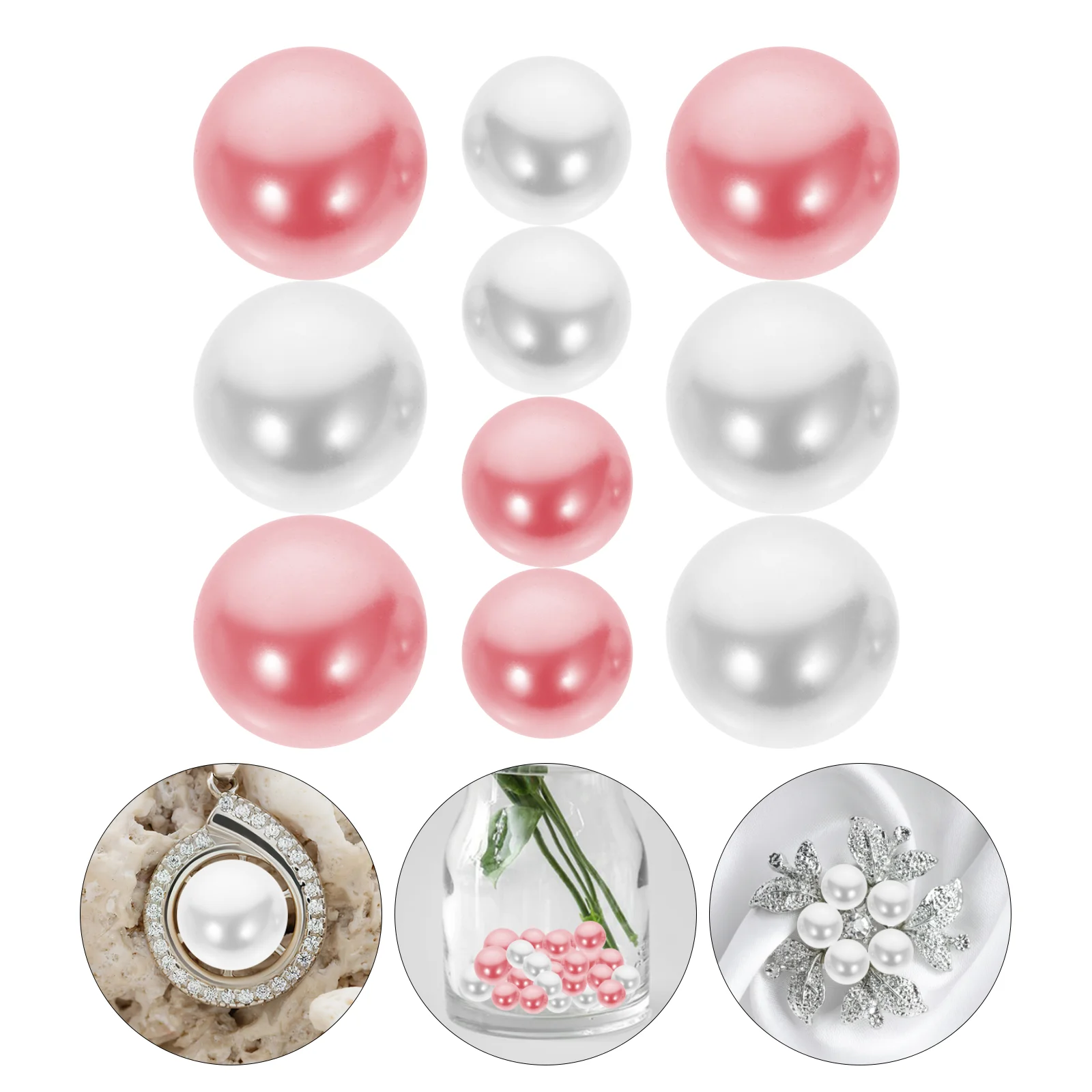 

300pcs No Hole Pearls Beads Fake Pearls DIY Vase Filling Decorative Beads