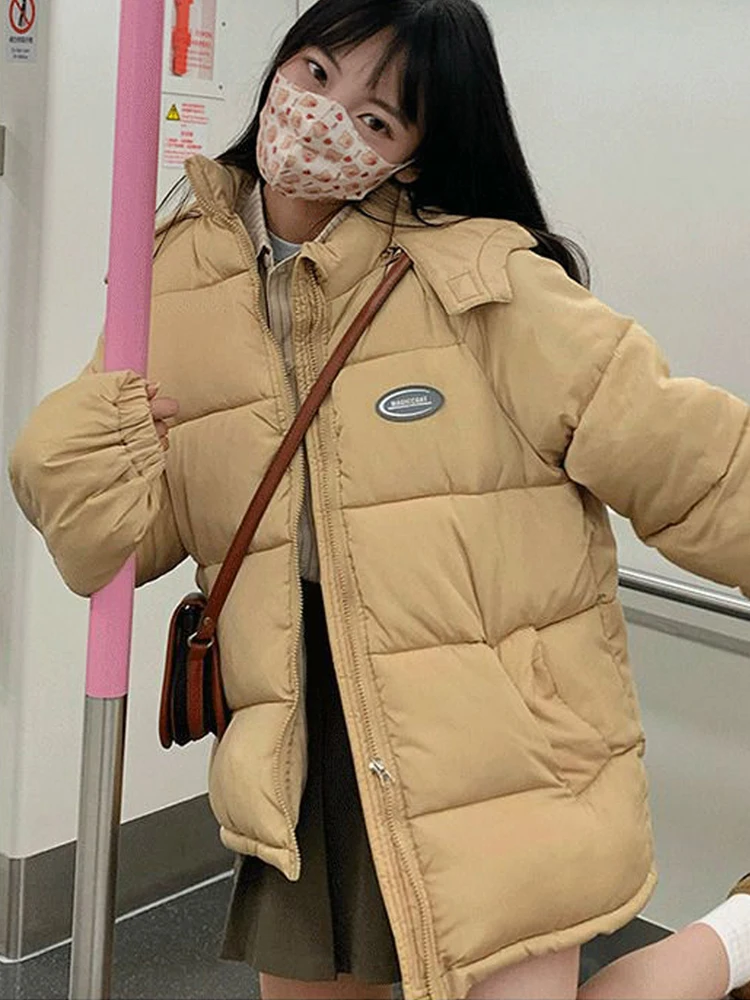 Fashion Korean Version Women's Cotton Padded Coat 2022 New Autumn And Winter Long Sleeves Down Jacket Thick Warm Parkas Coats
