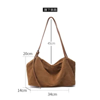 Women's Suede Cow Genuine Leather Shoulder Bags Ladies Soft Cowhide Crossbody Bag Female Design Luxury Lazy Commuting Handbag - Image 4