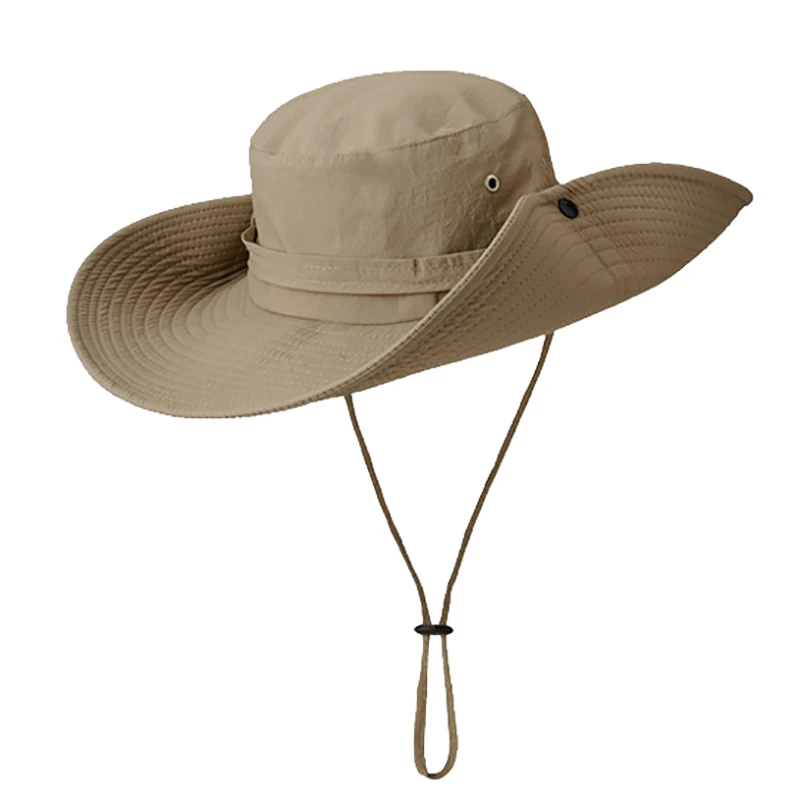 

1PCS Fashion Summer Bucket Hat Cowboy Men Outdoor Fishing Hiking Beach Hats Mesh Breathable Anti UV Sun Cap Large Wide Brim