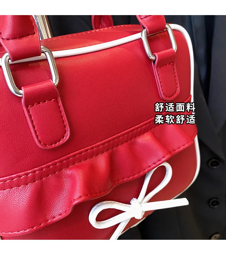 JIAERDI High Street Bow Red Shoulder Bags Women 2025 New Versatile Pu Leather Y2k Handbag Female Square Underarm Bag Aesthetic