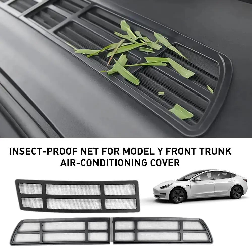 

for Tesla Y 2021-2023 Insect-proof Net Front Trunk Grille Cover Clean Accessories Inlet Intake Car Air-conditioning Air U7E8