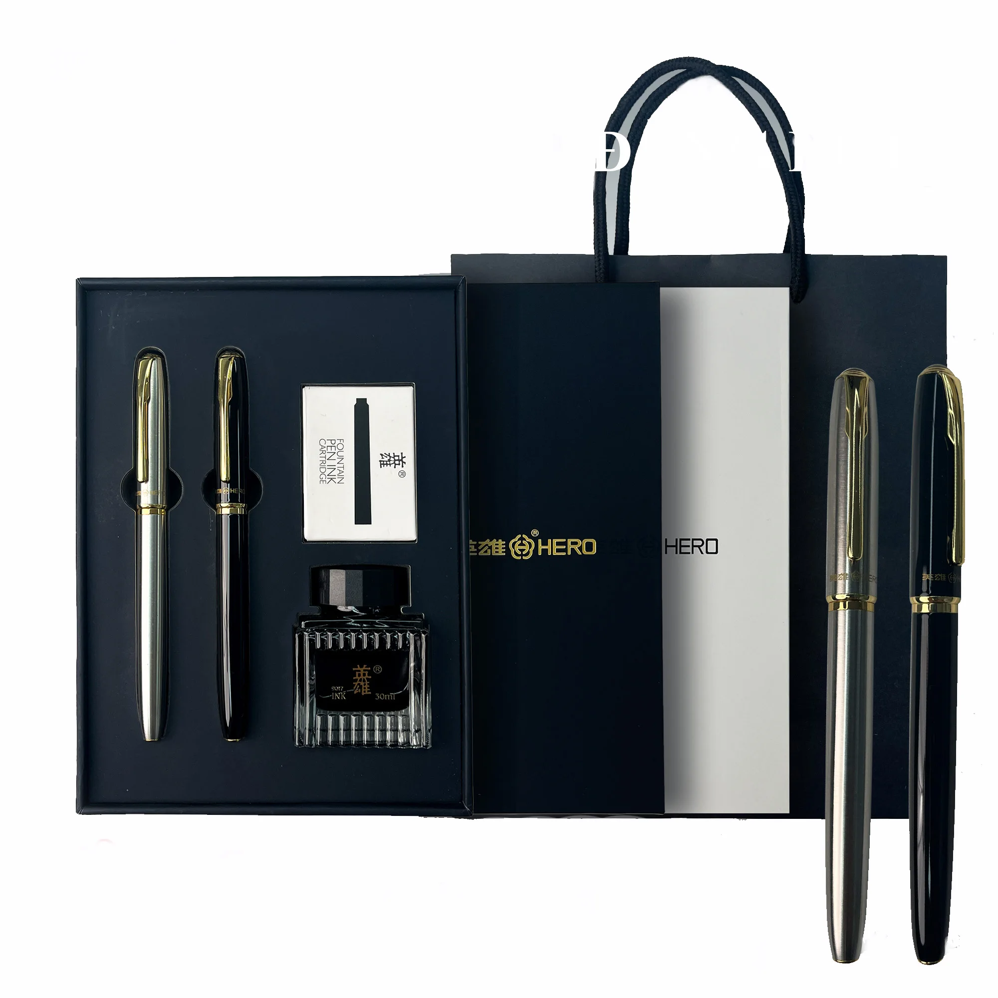 HERO E522 Iridium Nib Vintage Spiral Textured Brushed Metal Fountain Pen For Premium Business_voghion.com