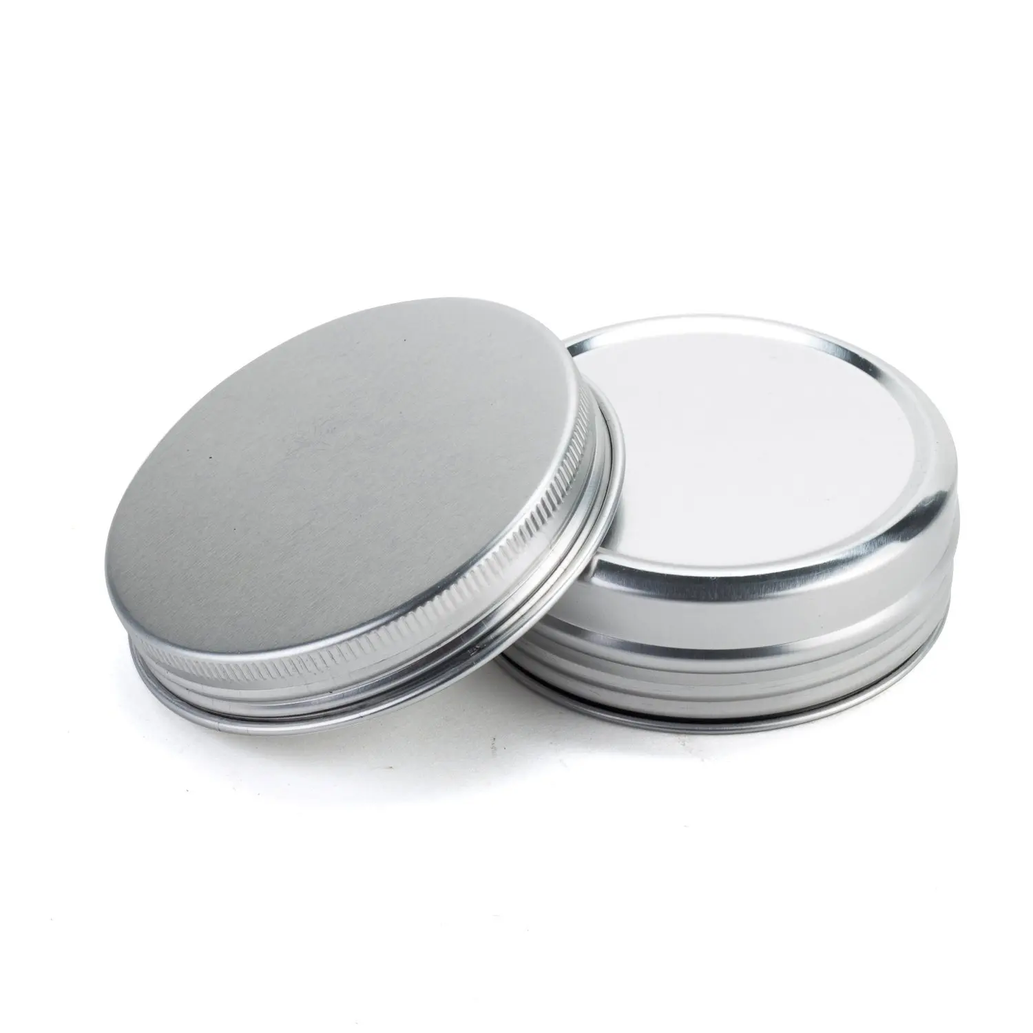 

5pcs Aluminium Tin Jar Silver Sample Containers Cosmetic Pots Round Cans with Screw Cap for Lip Balm Art Cream Make Up Storage
