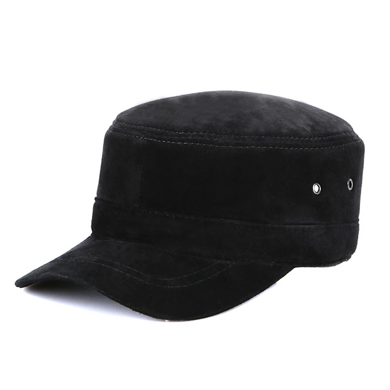 2025 Unisex Real Sheepskin Leather Caps Casual Real Natural Sheep Skin Leather Baseball Hats New Fashion Fall Winter Leather Hat 3