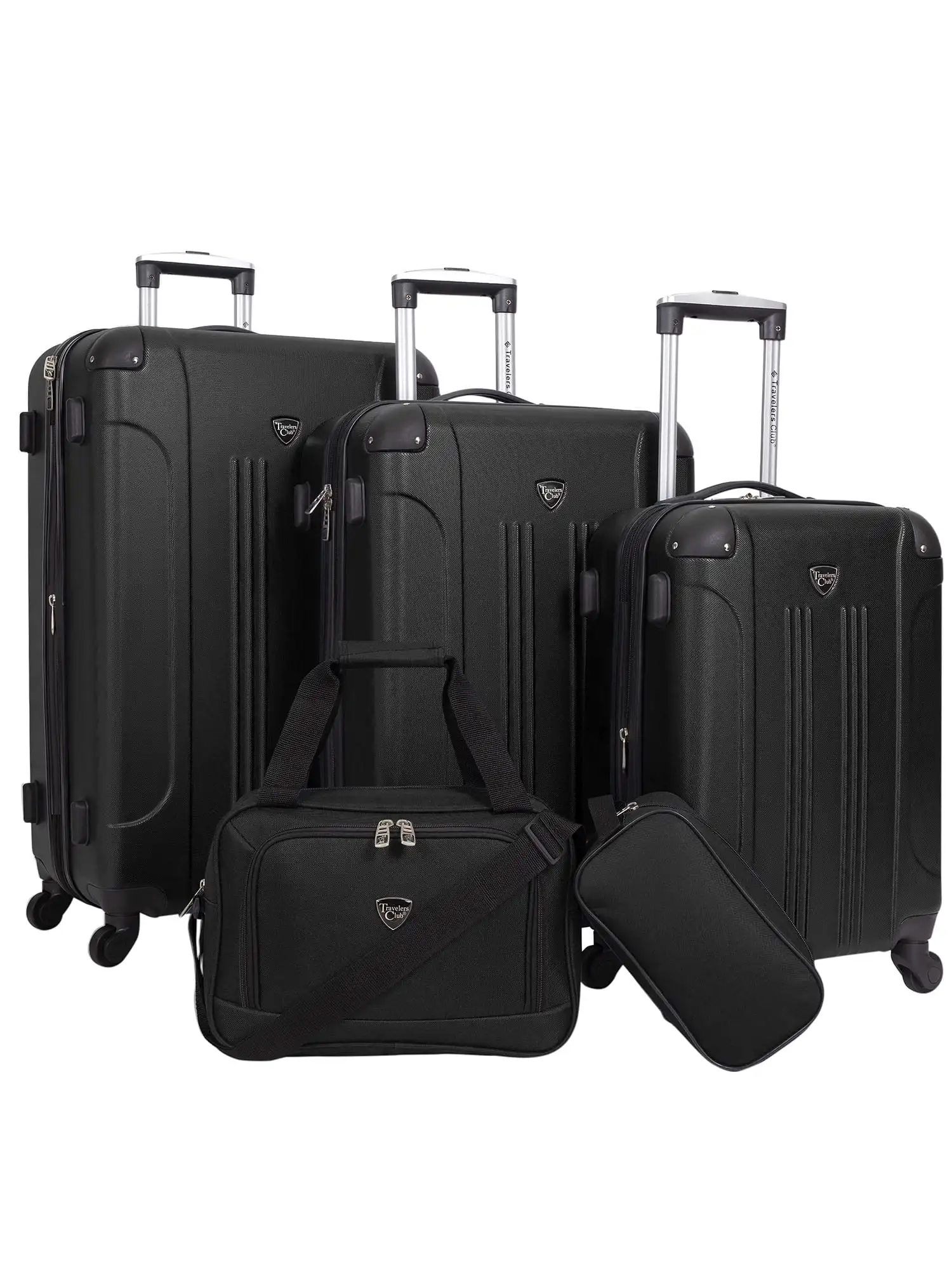 

Жесткий Комплект для багажа Travelers Club Chicago Plus, черного цвета, 5 шт.
