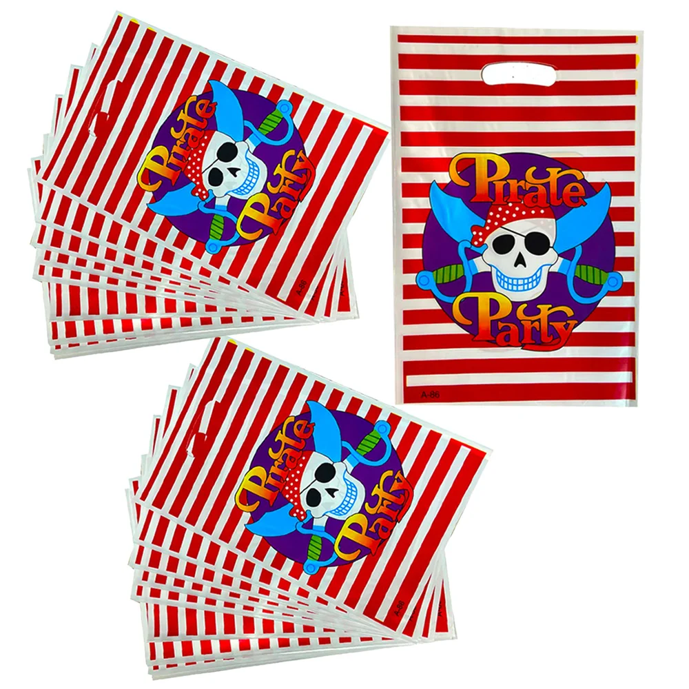 

30 Pcs Pirate Theme Birthday Party Treat Bag Decoration Treasure Hunt Bags Pirate Goodies Bag Skeleton Halloween Party Supplies