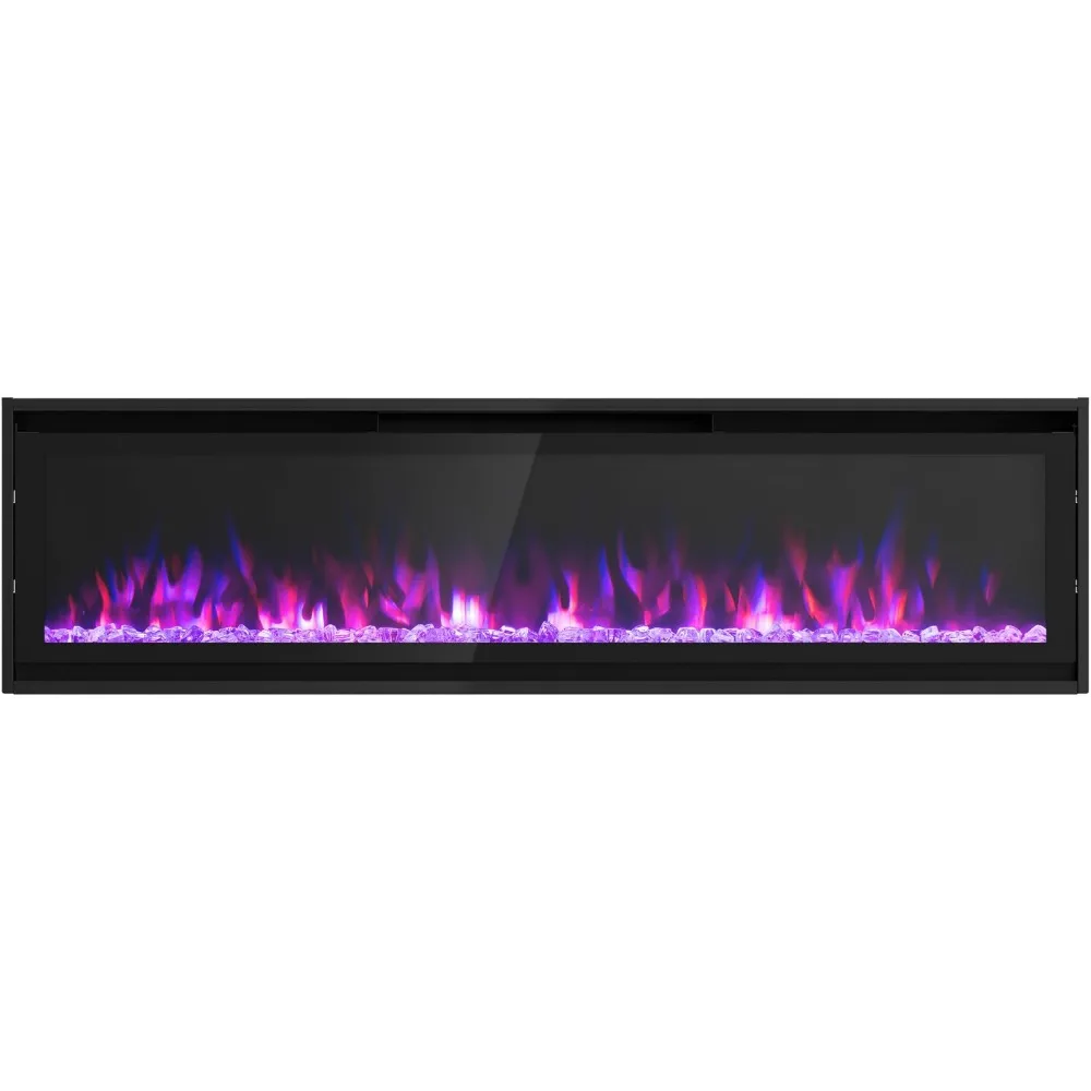 

Upgraded Linear Fireplace With Adjustable 4 Flame Color Timer 750w/1400w Low Noise Remote Control Fireplaces Led Fire Effect