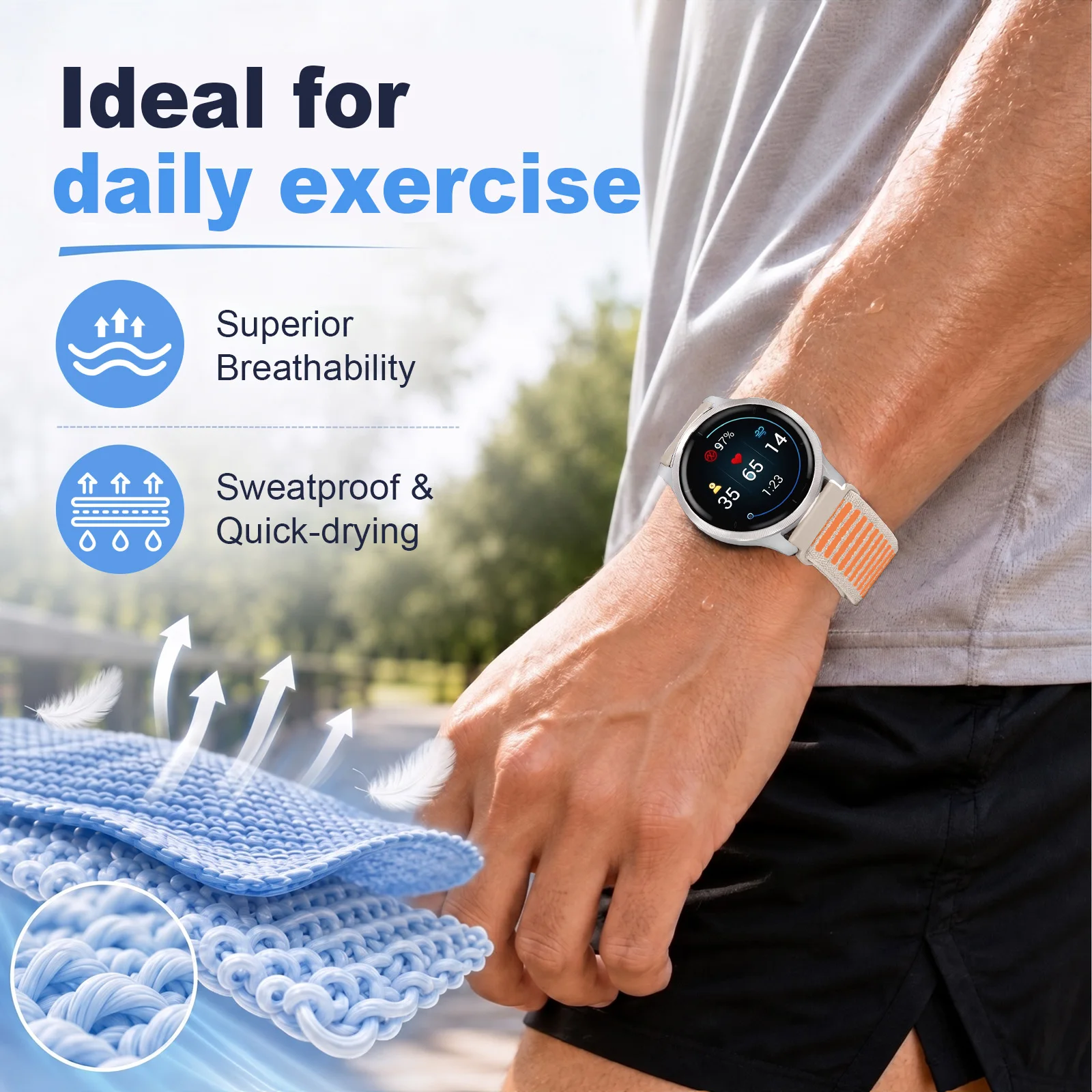 Braided Nylon Watch Strap – Adjustable and Stylish Watchband Bracelet