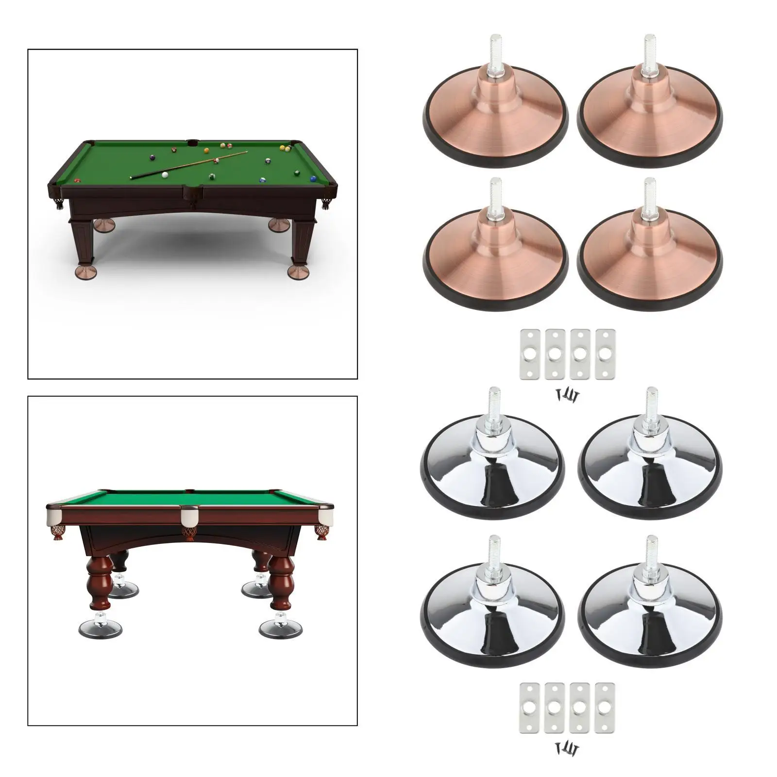 4x Billiard Pool Table Leg Levelers Metal Hardware for Football/Soccer Table