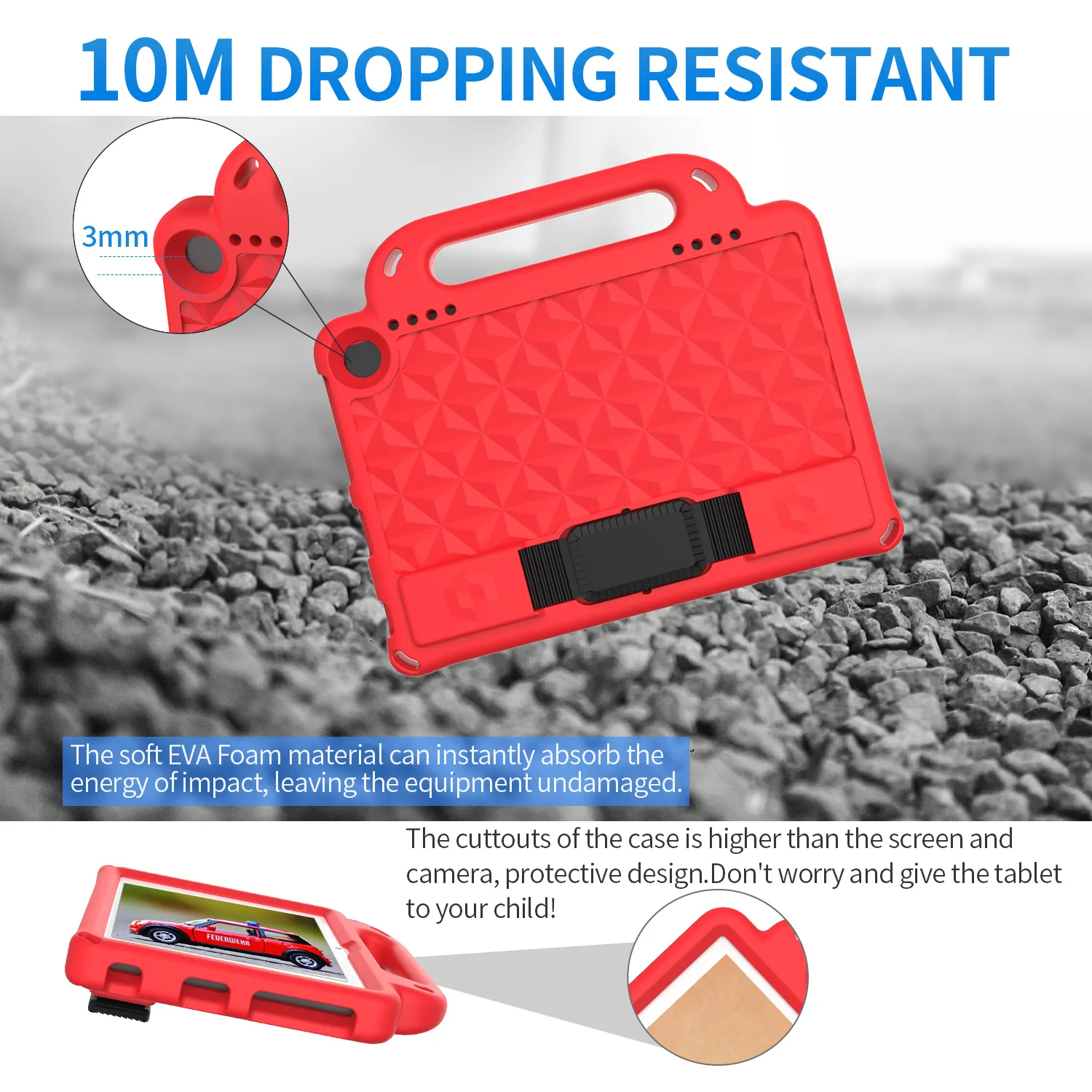 Children's Non-Slip Handle Stand Tablet Case for Kindle Fire HD Series