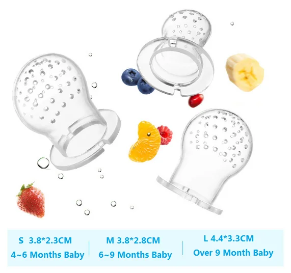 3 Sizes 4 Color Fruit Nipple teething baby teething nipple safety baby  toy 2