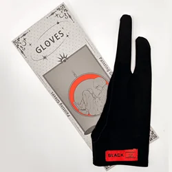 Artisan Sweat-Proof Two-Finger Drawing Glove (Black Red S)