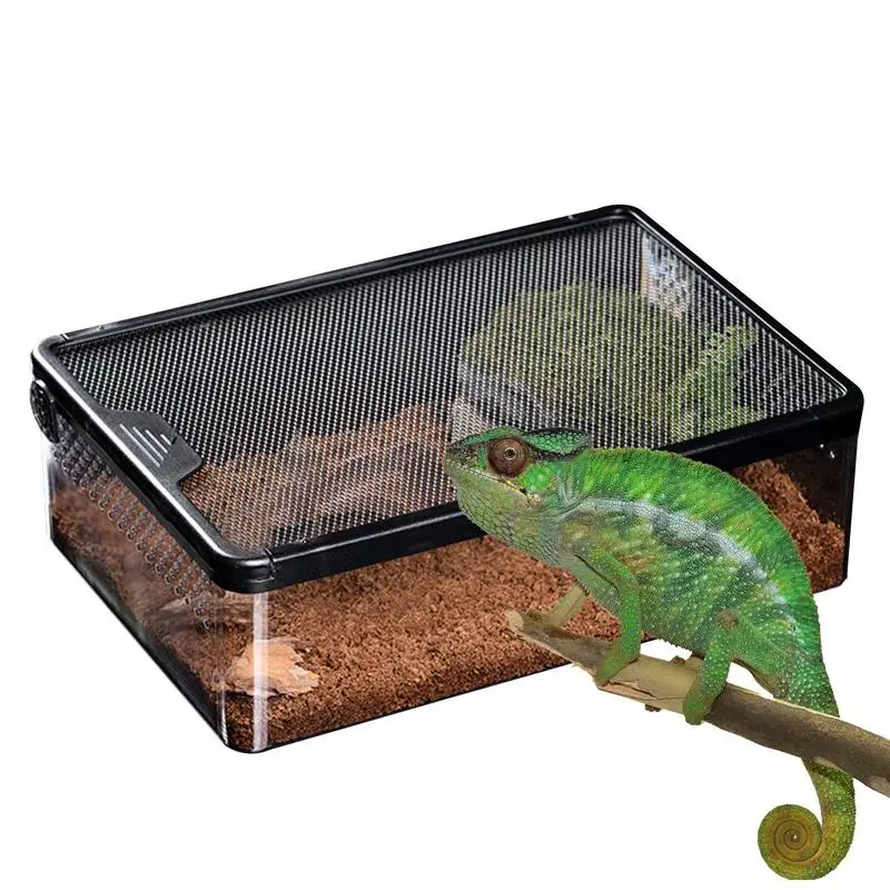 

Reptile Breeding Box Ventilated Transparent Hatching Anti Escape Terrarium Cage Case Airtight Safe Pet House For Beetles Lizards