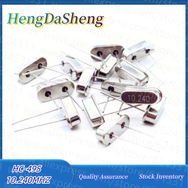 10pcs HC-49S in-line quartz crystal 10.240MHZ 10.24MHZ resonator 2 feet quartz resonator