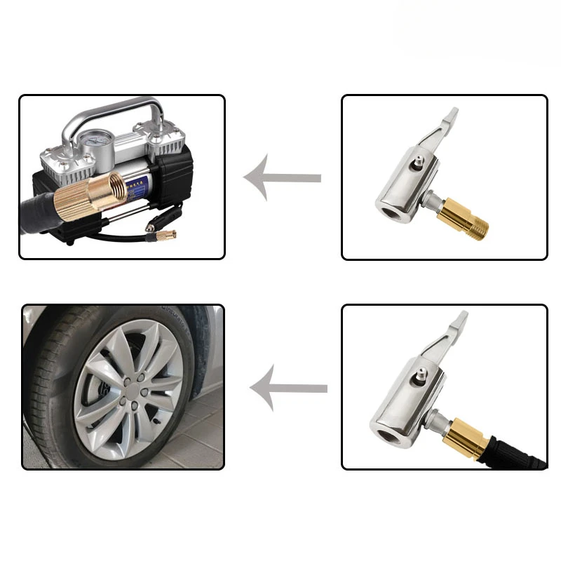 100/130/150/180/210mm Tubo di prolunga della pompa d'aria Adattatore per tubo di gonfiaggio dell'aria 7mm Filettatura adatta per il riempimento di pneumatici per auto moto bici  34
