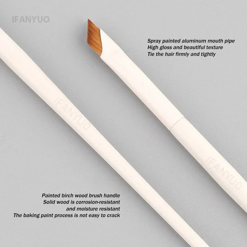 1/10PCS 블레이드 아이 라이너 브러쉬 눈썹 브러쉬 휴대용 플랫 울트라 얇은 파인 아이 라이너 눈썹 윤곽 화이트 메이크업 브러쉬 메이크업 도구