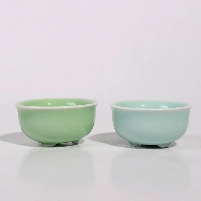 50ml Porcelain Chinese Ceramic KungFu Tea Cup Celadon Azure/Green Creative Carp Goldfish Small Teacup Drinkware