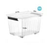 Stackable and Nestable Storage Boxes with Lids and Secure Latching Buckles, Large Storage Container (Clear, 72Quart-6Pack) 3