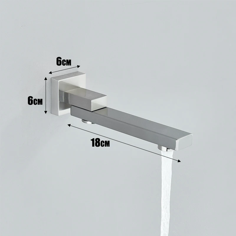 Brushed Nickel hidden shower faucet wall mounted swive bath spout 360 degree rotation bath faucet 5