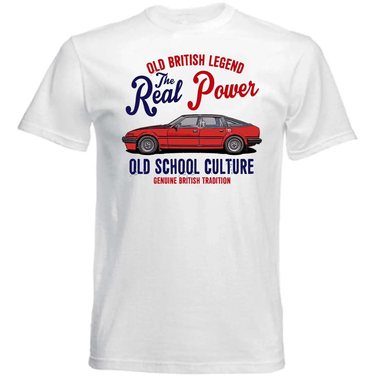 Vintage British Car Rover Sd1-Nuova T-Shirt In Cotone