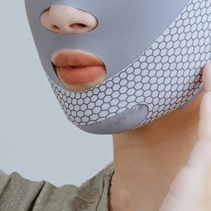 Overnight Face-Lift Sleep Mask - V-Shape Contouring Band for Double Chin Reduction & Facial Slimming, Hypoallergenic Nighttime