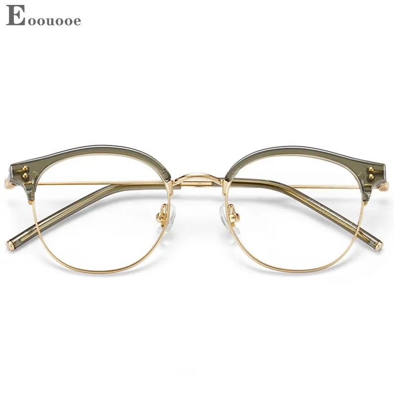 

Retro-Inspired Browline Glasses Women Fashion Eyewear Green TR90 Plastic Men Myopia Hyperopia Progressive Optical