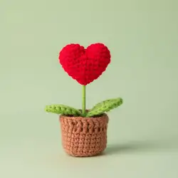 Enchanting Handmade Crochet Mini Tulips - Decorative Knitted Floral Accents (B4)
