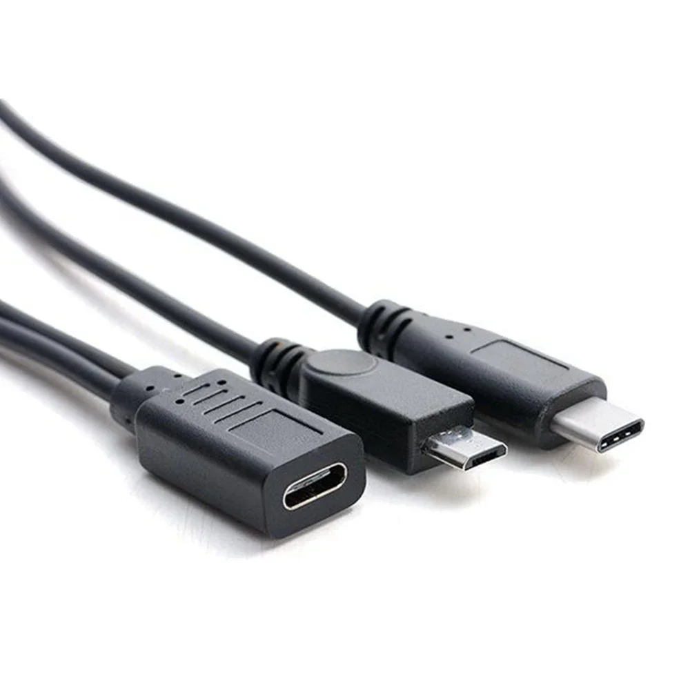 

C-type charging expansion data distributor adapter cable, USB 3.1/Micro USB 1 female to Micro USB C-type male