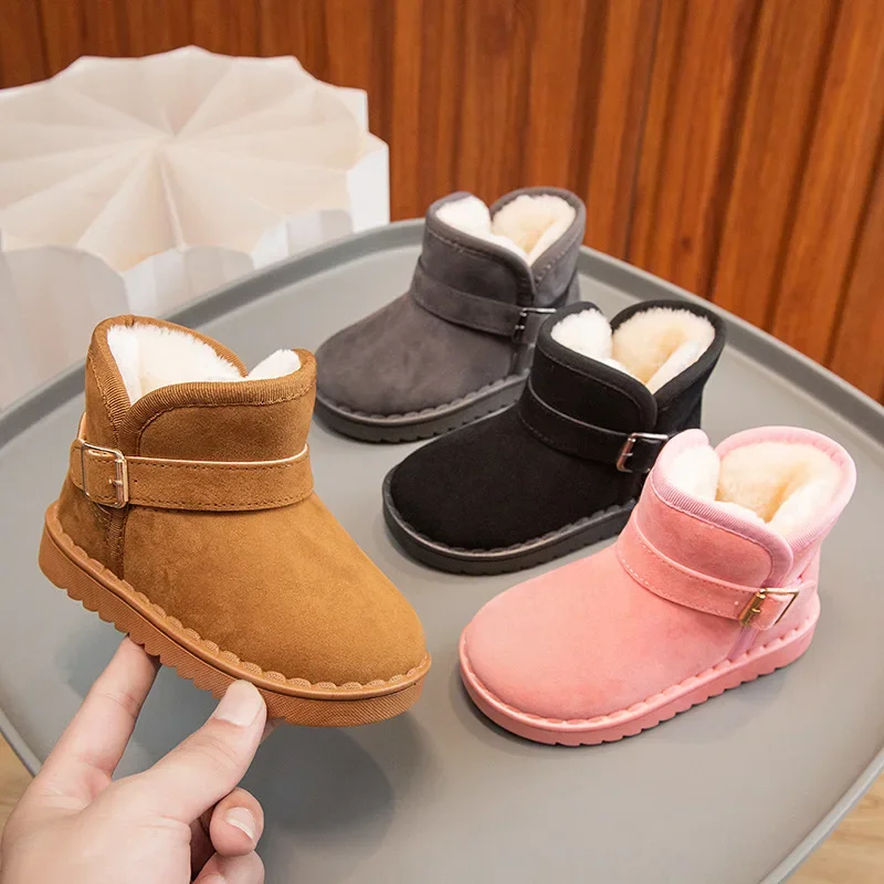 Winter Children's Snow Boots Girls' Shoes Boys' Boots Baby Non Slip Plush Thick Cotton Shoes 2-10Years Old Kids winter snow boots
