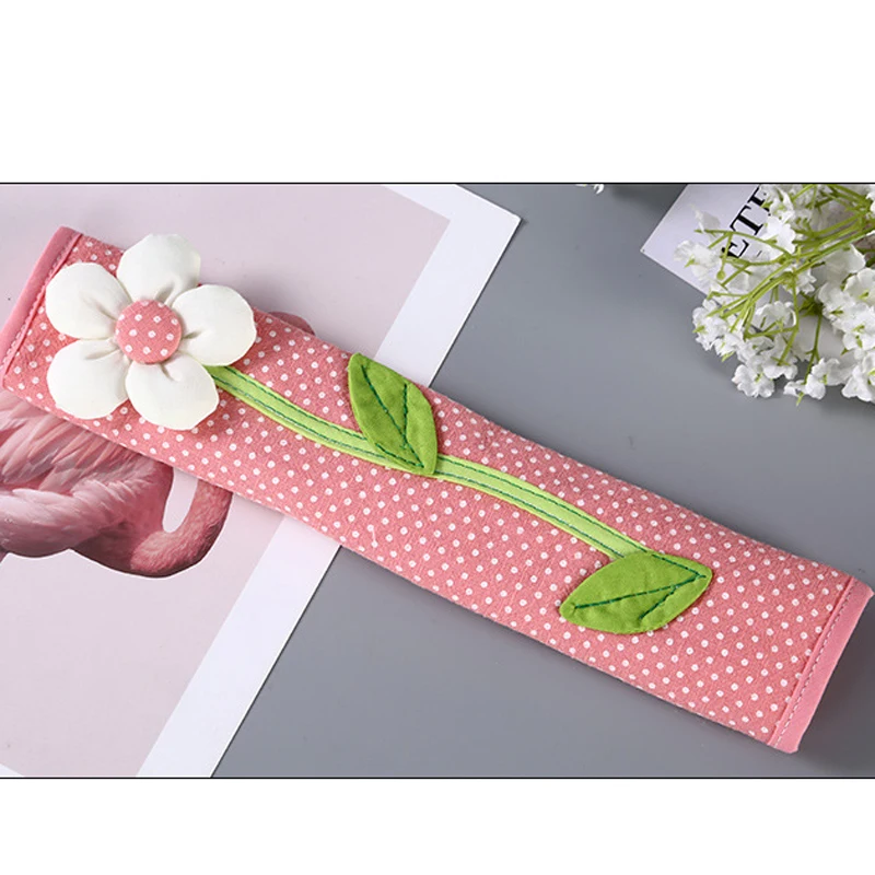 Cotton Cute Door Refrigerator Handle Cover Idyllic Flower Leaves Fridge Door Handle Gloves Accessories Decoration